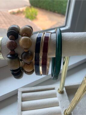 Collection of wooden/metal bracelets